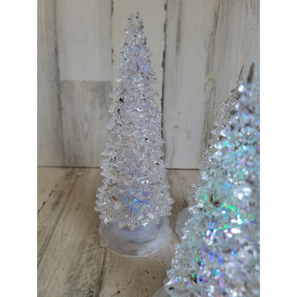 Clear acrylic tree color changing set Xmas home decor set figure - Picture 3 of 8